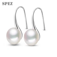 fashion pearl stud earrings 8 9mm natural freshwater pearl 925 sterling silver earrings for women jewelry gift