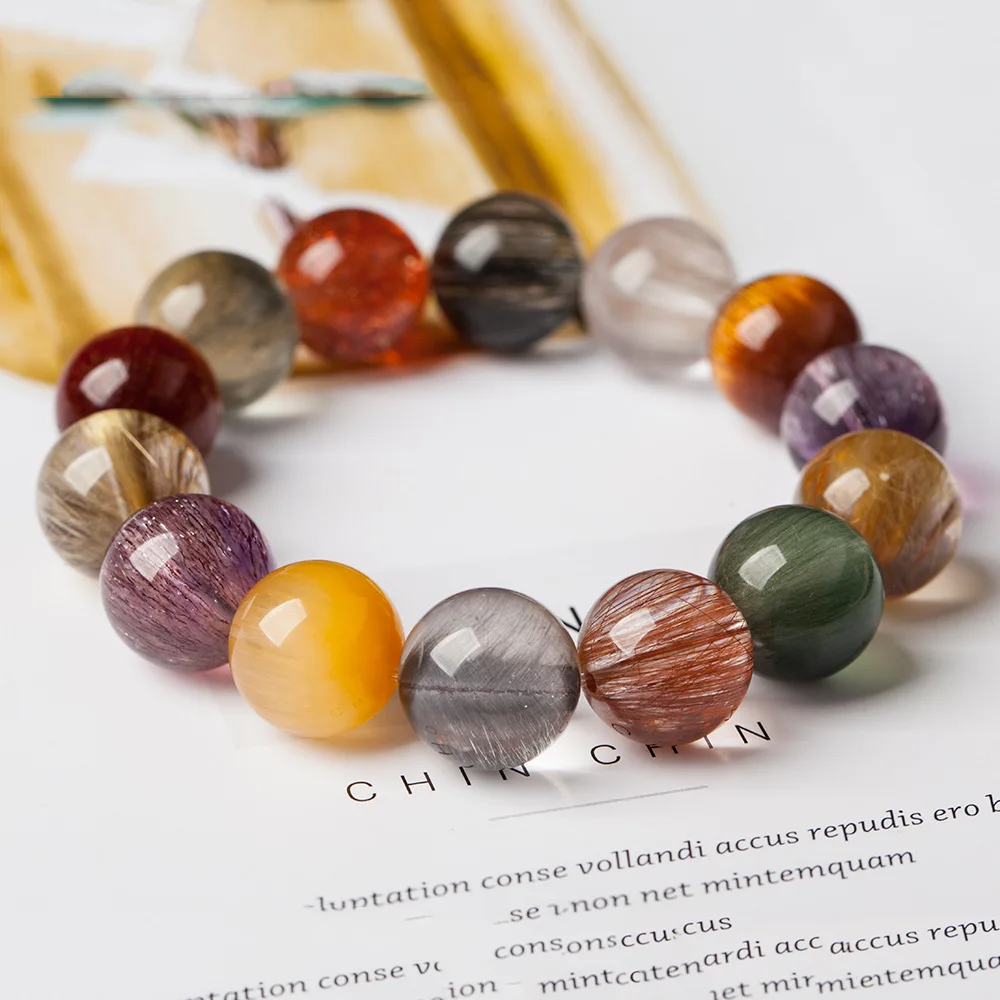 

Wyatt Action Crystal Turbo Bracelet Hair Crystal Titanium Green Ghost Cornucopia Bracelet Red Rabbit's Hair Purple Hair