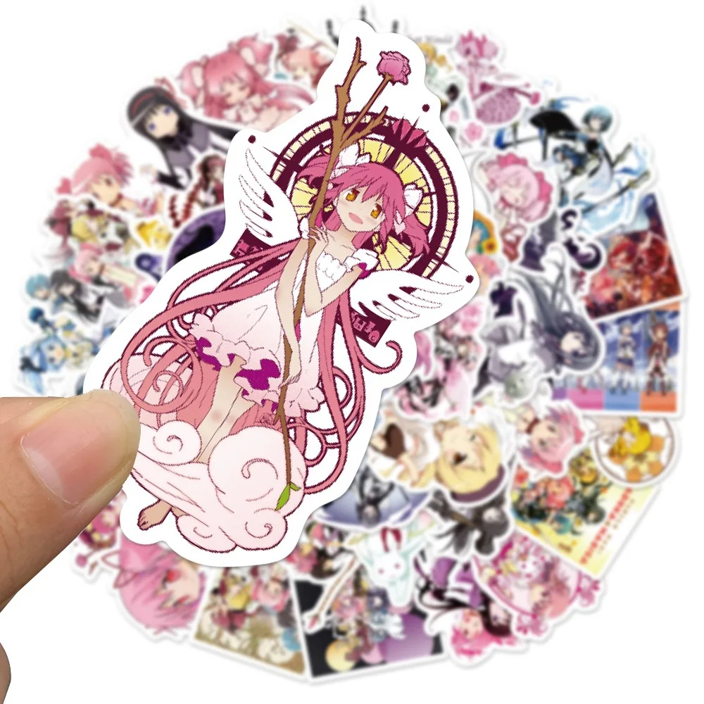 Pegatinas de Puella Magi Madoka Magica, figura de Anime de TV, Catoon Kaname, Maleta bonita para port&aacute;til, maleta para tel&eacute;fono, juguete de decoraci&oacute;n DIY, 50 Uds.-2
