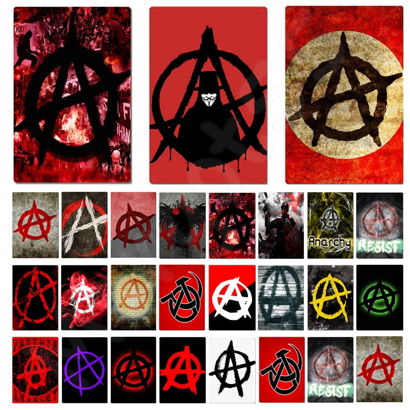 Союз советских анархий флаг жестяной знак металлический фотоплакат Настенный