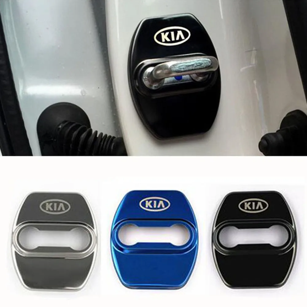 4 шт./партия, автомобильные чехлы из нержавеющей стали для автомобиля, крышка дверного замка, наклейка для KIA RIO Ceed Sportage Soul Sorento Cerato K2 K3 K4 K5 KX3 KX5