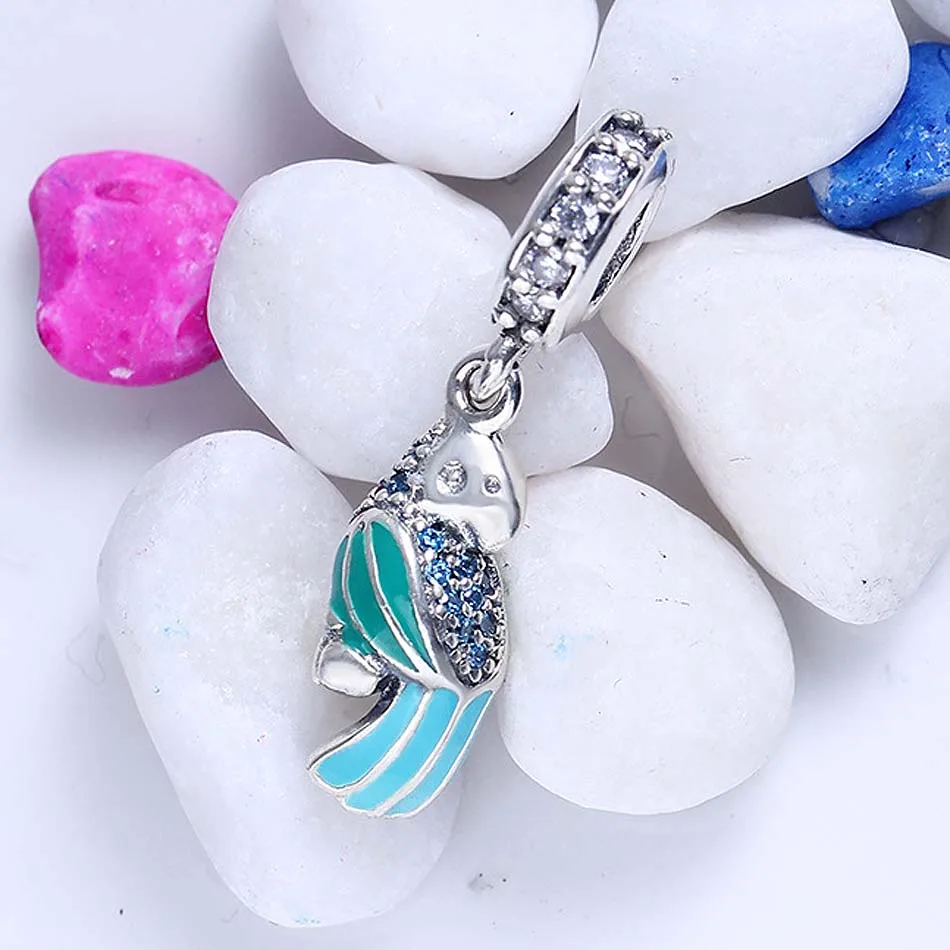 Оригинальный эмалированный Тропический попугай с хрустальными подвесками