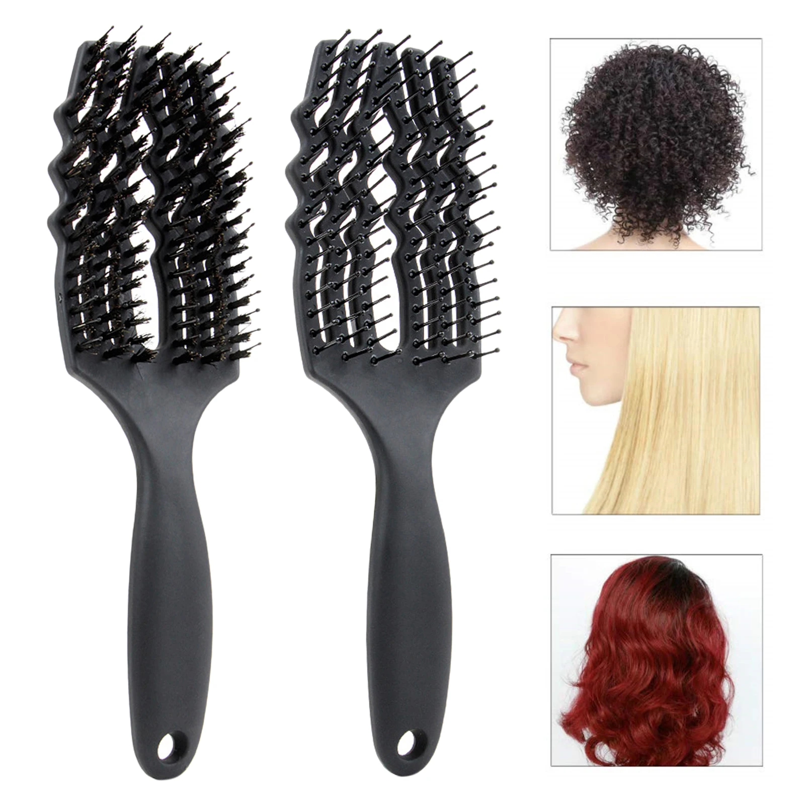 

Curved Vented Styling Hair Brush, Detangling Thick Hair Massage Blow Drying Brush