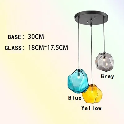 3Small glass Round Современная цветная хрустальная люстра индивидуальная ресторанная барная стойка креативная специальная хрустальная люстра из камня - Цвет абажура: 3Small glass Round