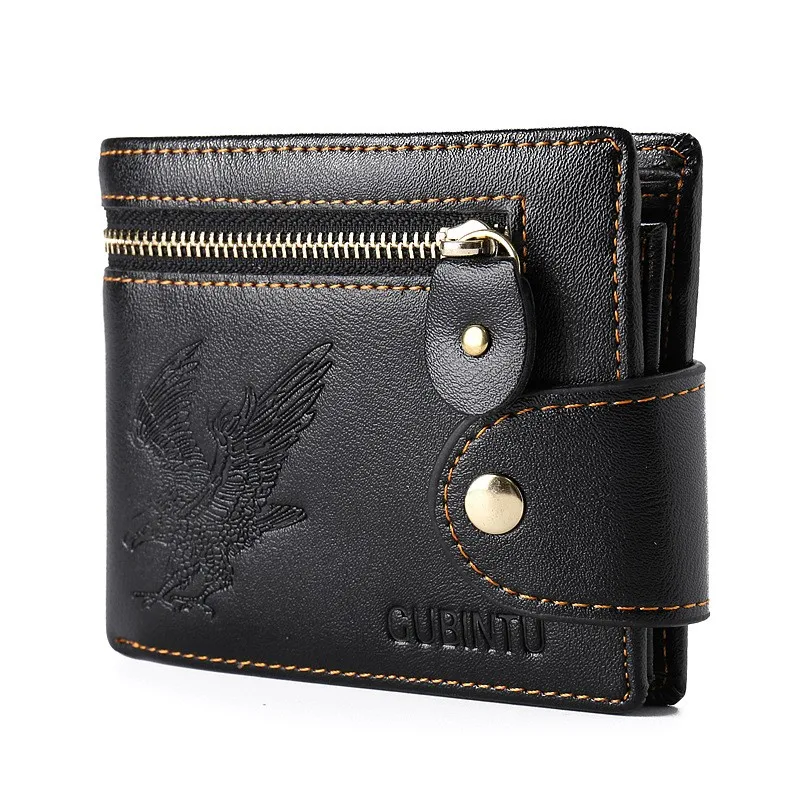 

Brand Wallet Men Vintage Leather Wallets Small Wallet cartera Zipper Credit Card Holder Wallet Purse For Men Portemonnee Male