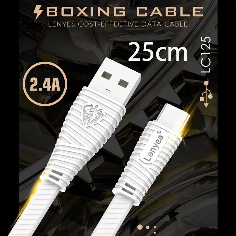 Плоский USB кабель Lenyes TPE зарядный Шнур для iPhone 7 8 Plus X XR XS 11 Pro MAX 2 4 А быстрой зарядки