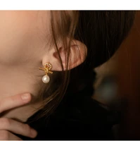 zircon real pearl ot chain earrings women jewelry punk party runway classic gothic korean japan hiphop top fancy