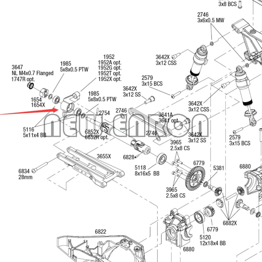 Новинка алюминиевая задняя осевая втулка ENRON 2 шт. (L/R) 1952 для радиоуправляемого