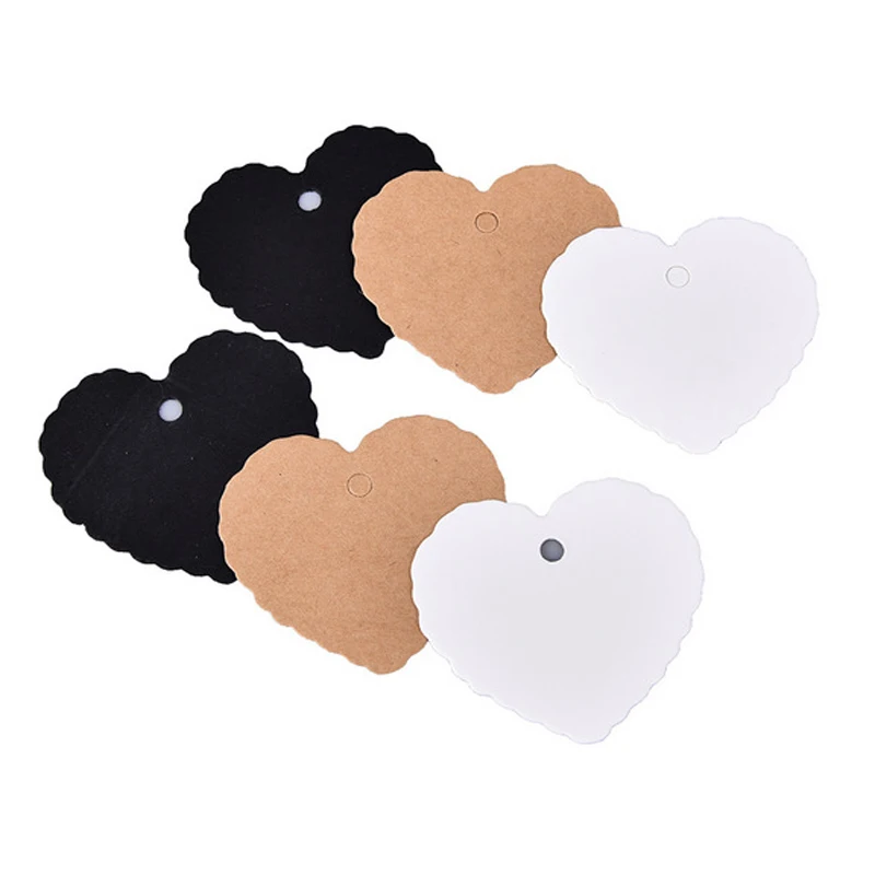 80 шт./лот креативные крафт бумажные бирки в форме сердца этикетки с логотипом