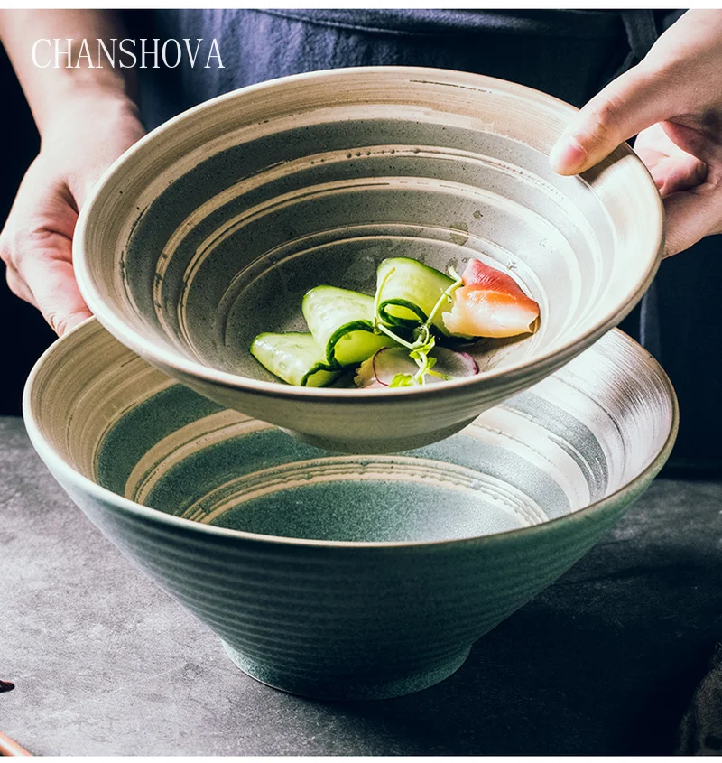 CHANSHOVA китайский стиль подглазурная живопись высокая емкость керамическая миска