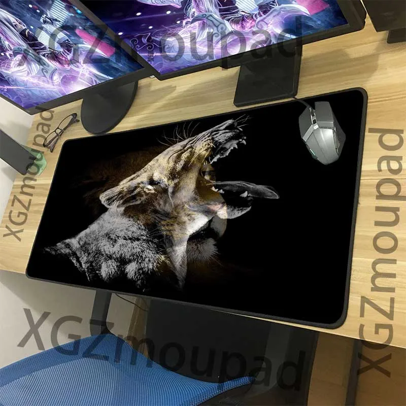 Большой коврик для мыши XGZ с изображением животных Льва рора черный Коврик