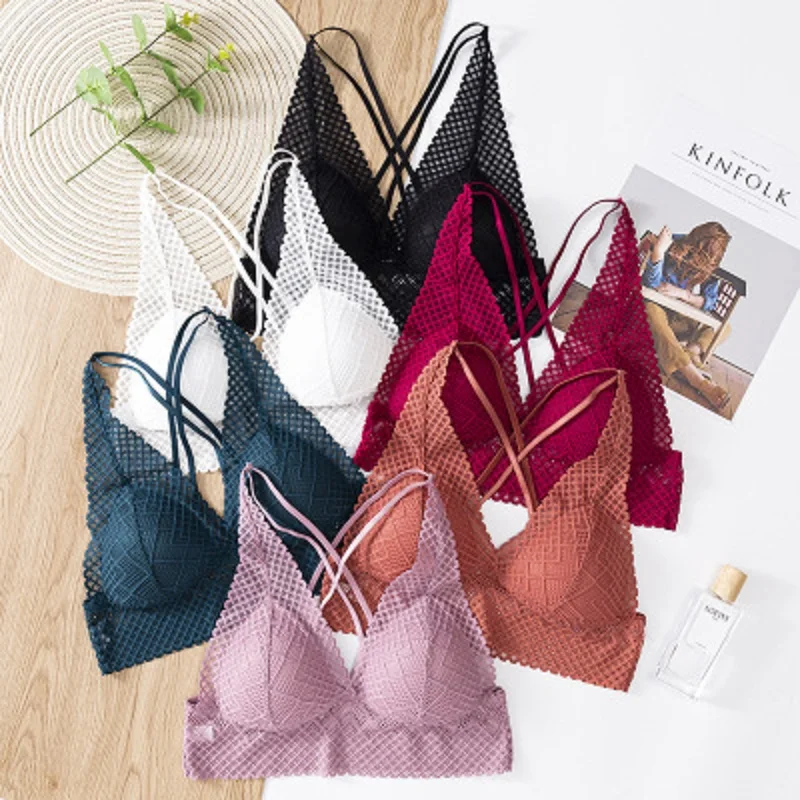 Ажурный кружевной бюстгальтер укороченный топ сексуальный для женщин