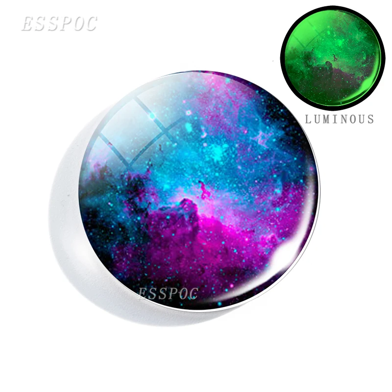 1 шт. 25 мм светящийся круглый стеклянный кабошон ручной работы в темноте небула