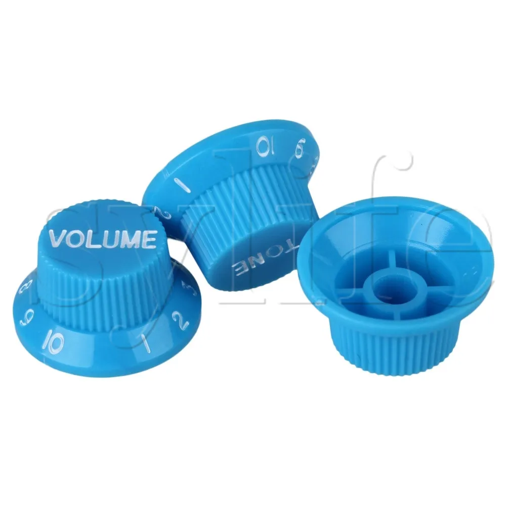 3 шт. синий пластиковый гитарный колокольчик ручки 5 мм Диаметр отверстия w/белые