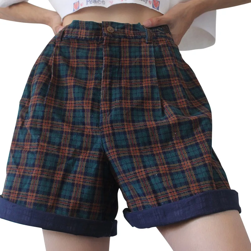 

Short Pants Summer Vintage Striped High Street Colorful Shorts 2021 Spring Loose With Pocket Women Clothes Streetwear Short