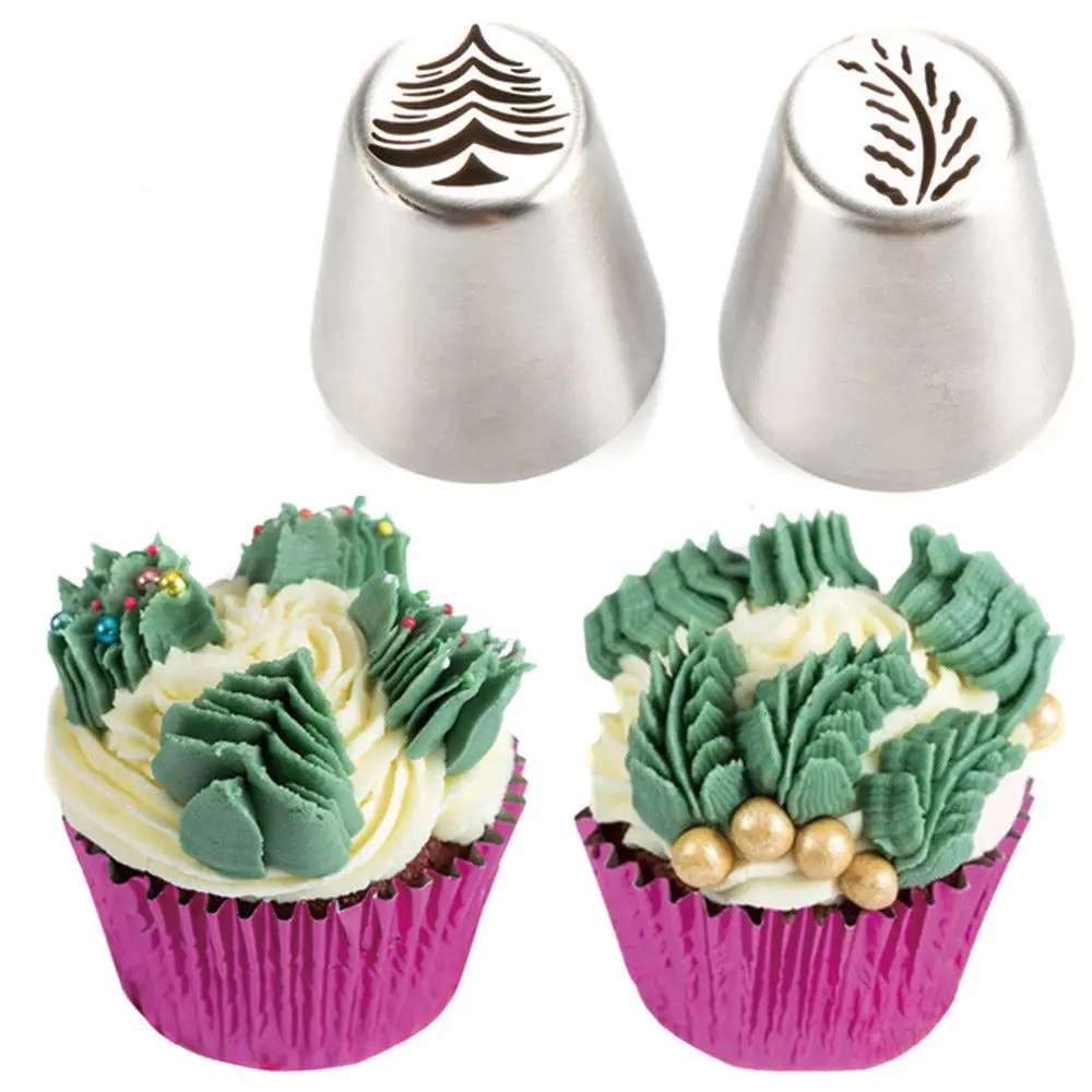 2019 Newest Hot 5pcs Stainless Steel Leaf Xmas Piping Nozzles Cake Decor Tips Russian Tools New |