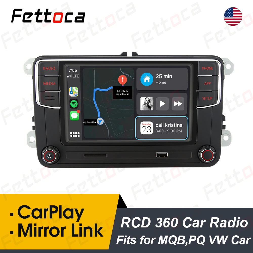 RCD360 плюс MIB радиоприемник Carplay автомобильный стерео DS RCD330 Зеркало Ссылка головное
