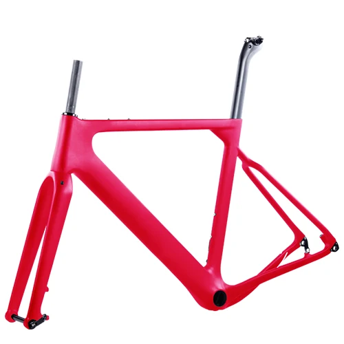 full red BXT Заводской магазин T800 карбоновая дорога MTB гравий рама велосипеда через мост дисковый тормоз DI2 циклокросс гравий набор углеродных велосипедов - Цвет: full red