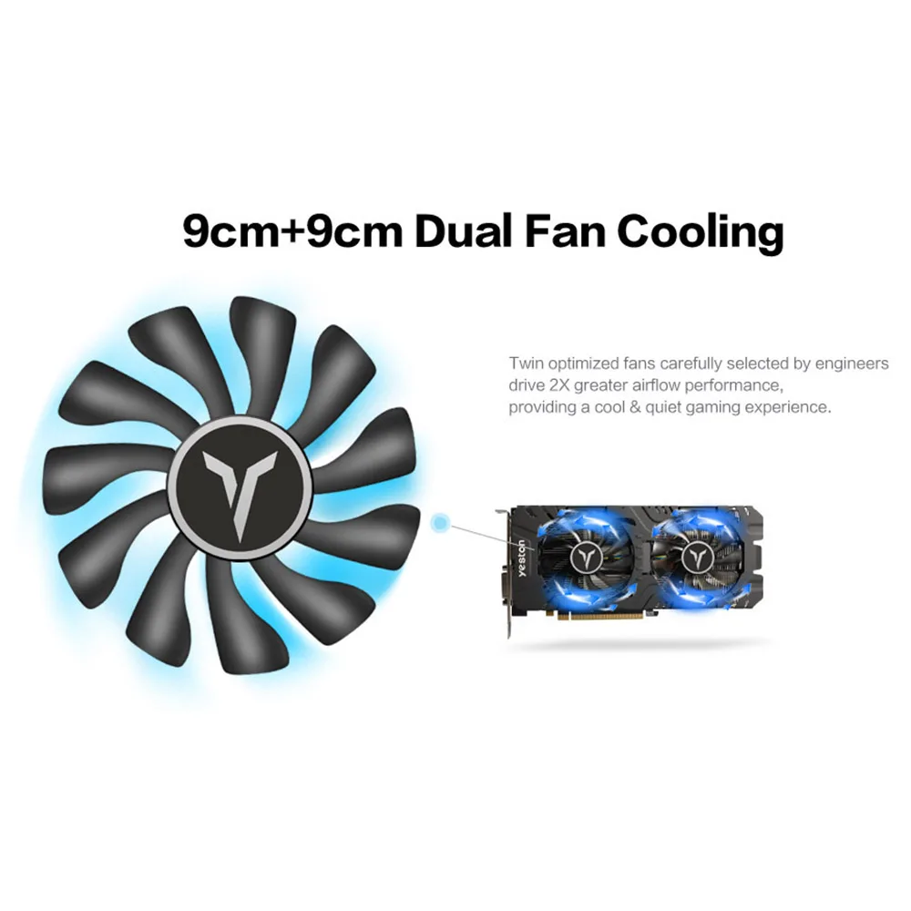 Yeston RX 580 2048SP 8G D5 GAEA Графическая карта, видеокарта Radeon Chill 20 двойной вентилятор охлаждения 8 ГБ GDDR5 256bit DP* 3/HD/DVI-D ПК