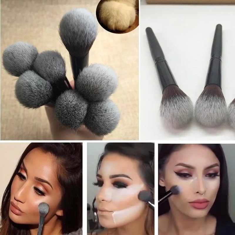 

1 Профессиональный Черный деревянной ручкой, кисточка для губ, ремонт кисть, кисть для бровей, кисть для нанесения основы под макияж, супер т...