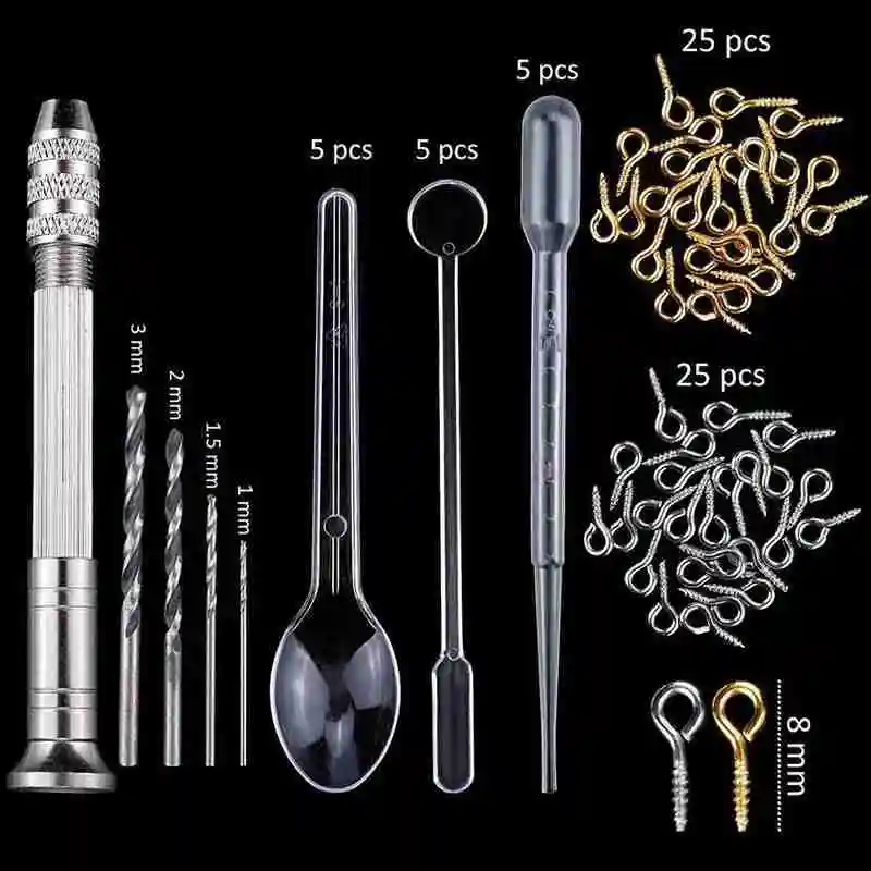 

94 pieces of diy crystal epoxy tool set bracelet pendant combination color bit mold drill 12 jewelry sequins with G9K5