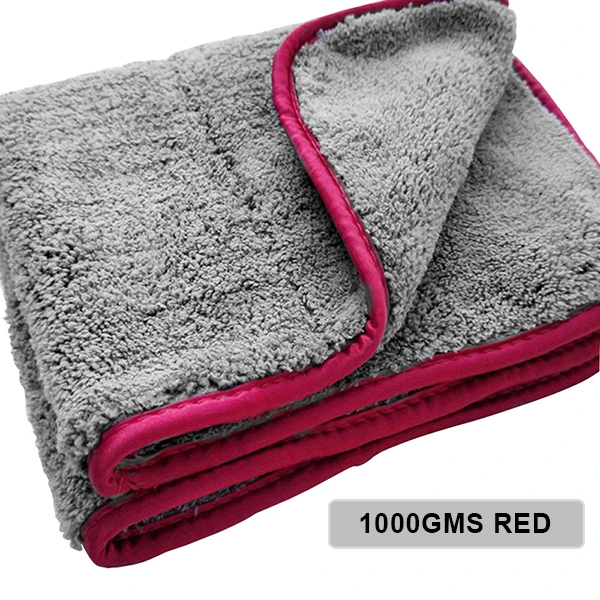 1000GSM Red Автомойка детализированное полотенце супер микрофибра полотенце для чистки автомобиля 1200GSM автомобильные товары Авто Воск моющая сушильная ткань тряпки для автомобиля тряпка для авто микрофибра для автомобиля - Цвет: 1000GSM Red