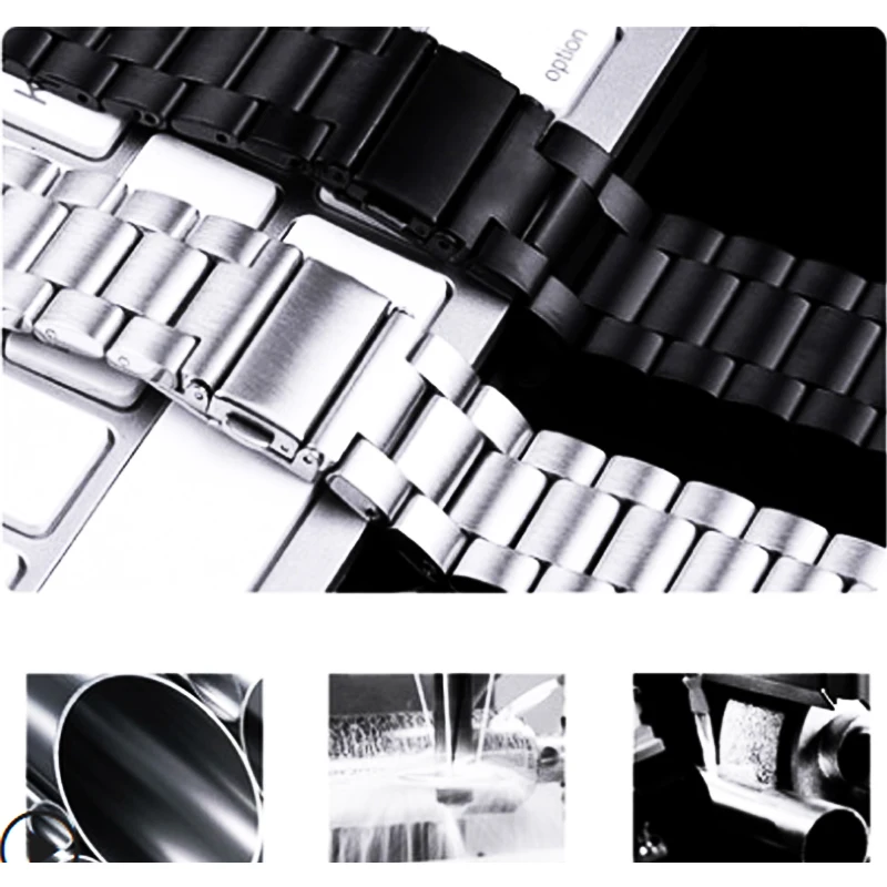 

stainless steel strap for apple watch band 44mm 40mm iwatch band 42mm 38mm metal bracelet apple watch 5/4/3/2/1 44 mm +box+tool