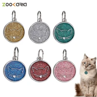 personalized cat face badge dog puppy dogscollar accessories pet name customized address tags for cat medal with engraving tag