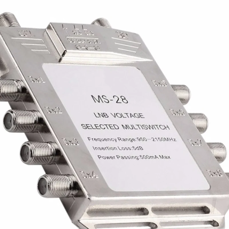 Portable 2in 8Out Satellite Signal Multiswitch 950-2150MHz LNB Voltage Selected Switch Low Loss Receiver | Строительство и ремонт
