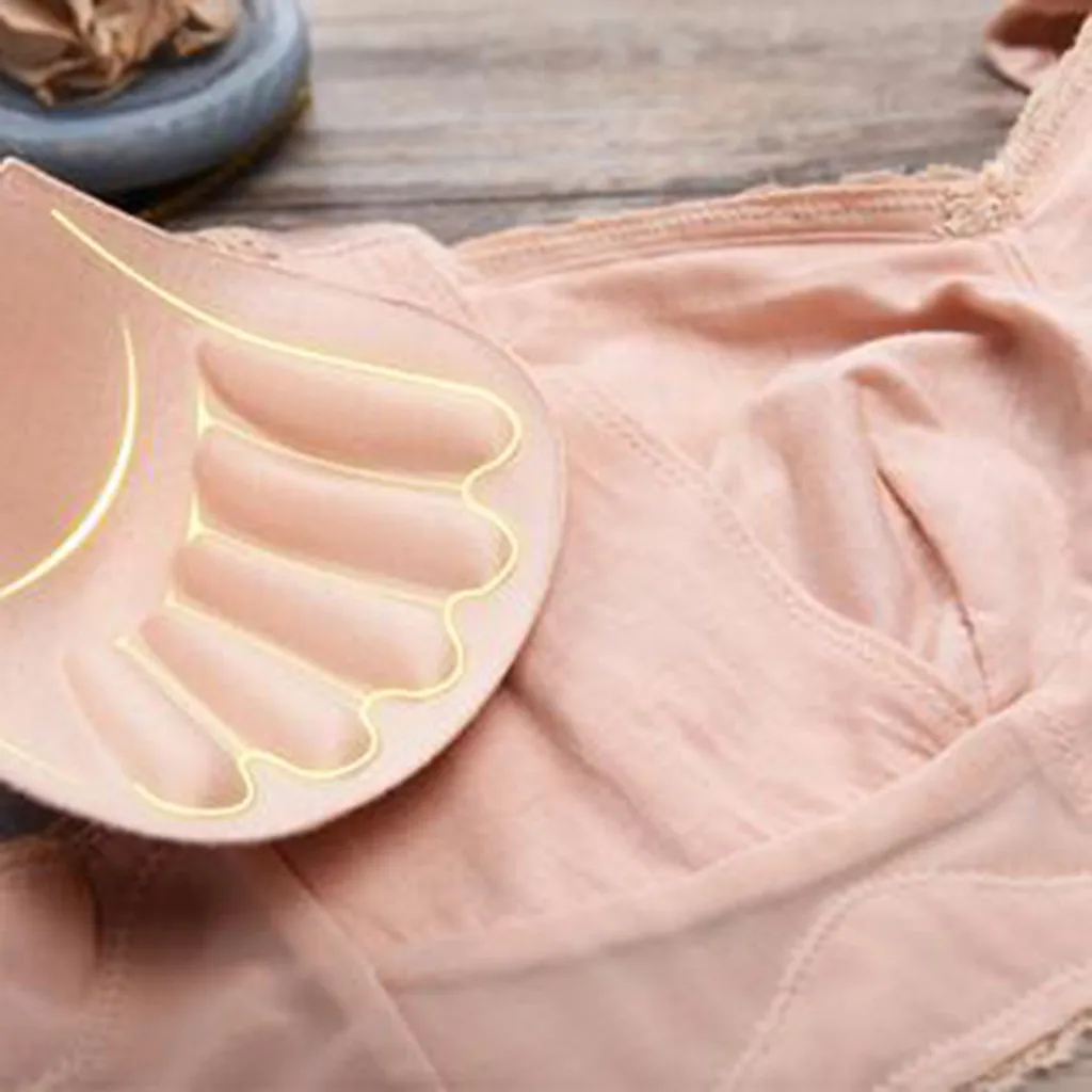 

Women's Seamless Underwear Adjustable Front Closure Extra-Elastic Large Wire-Free Lace Push Up Bra E3