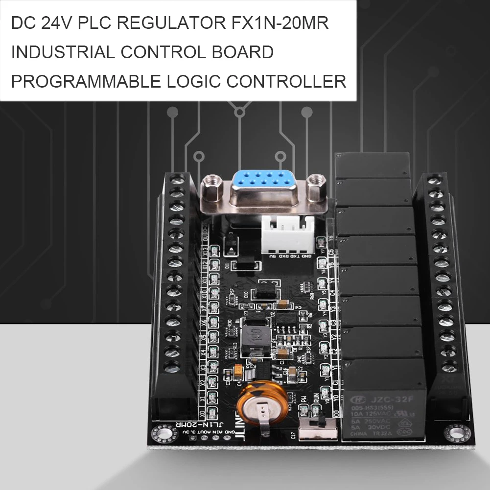 

Programmable Logic Controller PLC Industrial Control Board FX1N-20MR DC 10-28V 9600 Steps Relay Output Module for Engineering