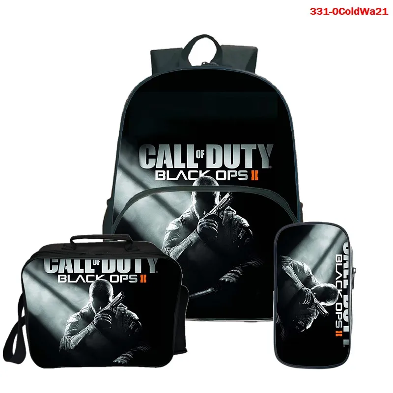 

cartoon Call of Duty Black Ops Cold War Backpack Shoulder Bags 3D Print School Bag Mochilas Student 16.5inch 3pcs/Set Backpack