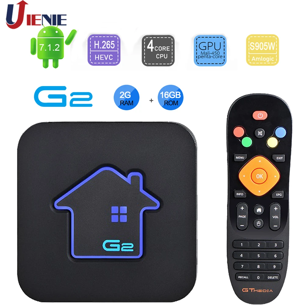 G2 Smart tv Box 4K HDR Android 7 1 Amlogic S905W 2GBRAM + 16GBROM Ultra HD ТВ приставка wifi Google Cast Netflix