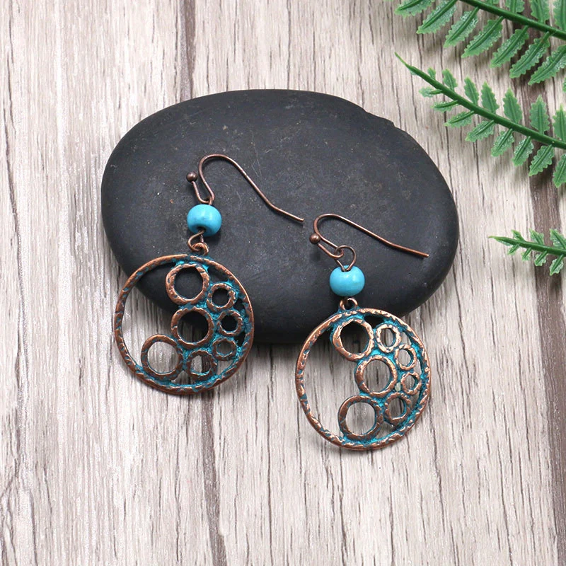 CARTER LISA женские круглые винтажные индийские цыганские висячие серьги с