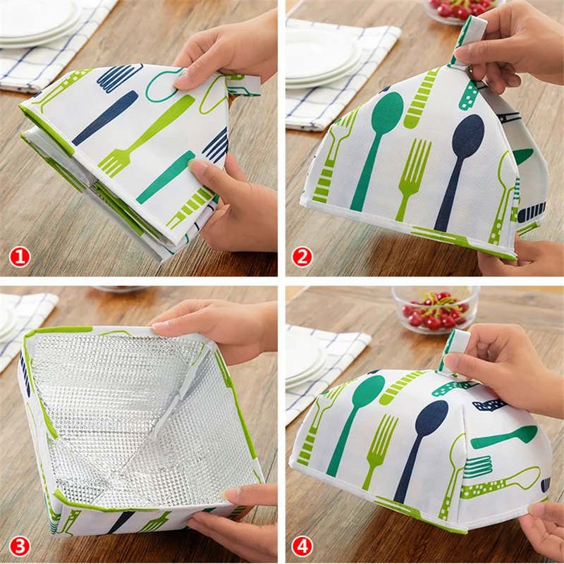 

Red Green Foldable Fruit Vegetable Dish Cover Kitchen Accessories Portable Collapsible Dining Table Dust Cover Kitchen Gadgets