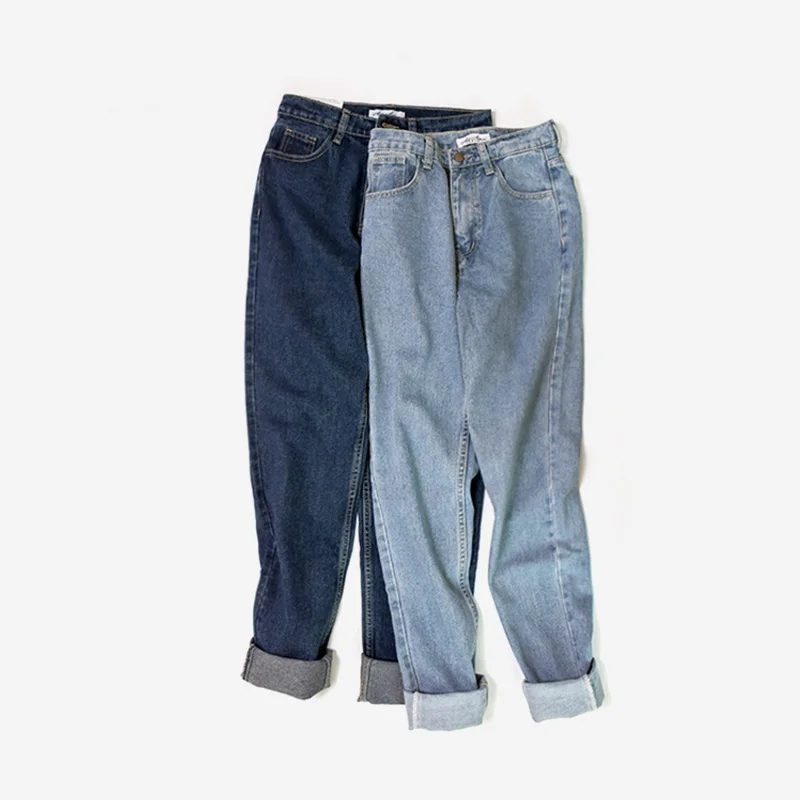 Винтажные джинсы-бойфренды для женщин джинсы с высокой талией мам женские