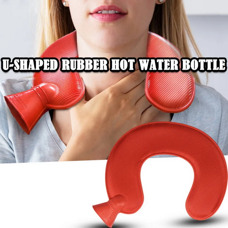 U образная силиконовая бутылка для горячей воды подогреватель рук с вязаной