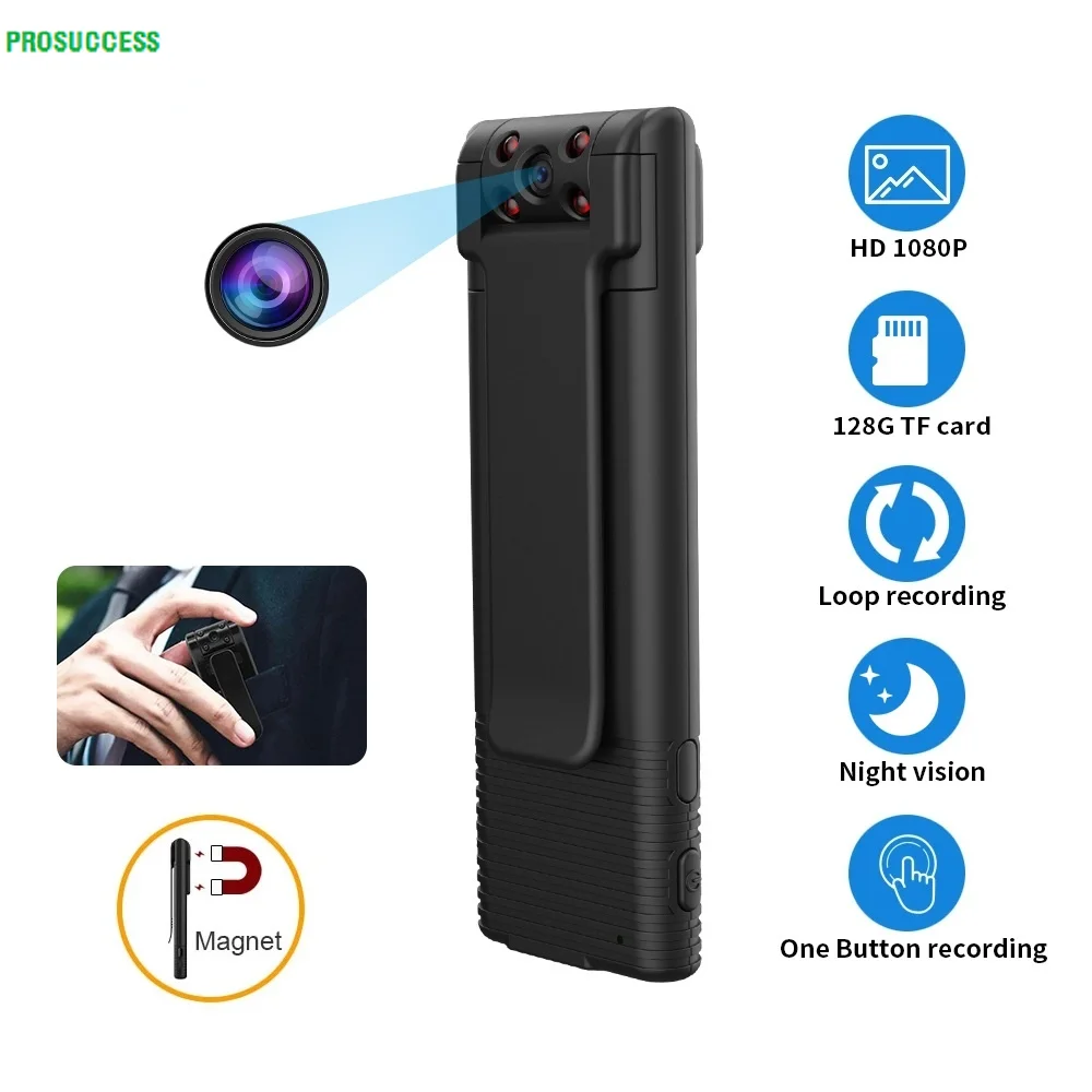 

KLW B21 1080P HD Imported Lens Loop Suport 128G TF Card Function Night Vision Mini Aeral Sports Camera Digital Vedio Recording