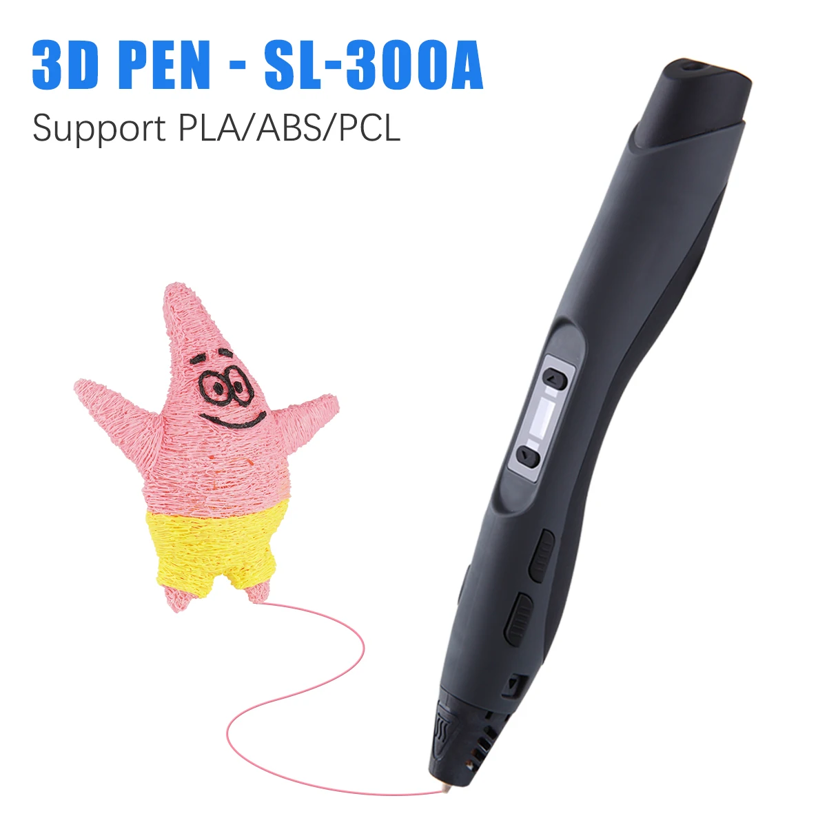 

3D Pen Printing SL-300A 8 Speed Control Ultra-Low Temp Drawing Led Screen Kids Toy DIY 3 Kinds Flament Intelligent Education