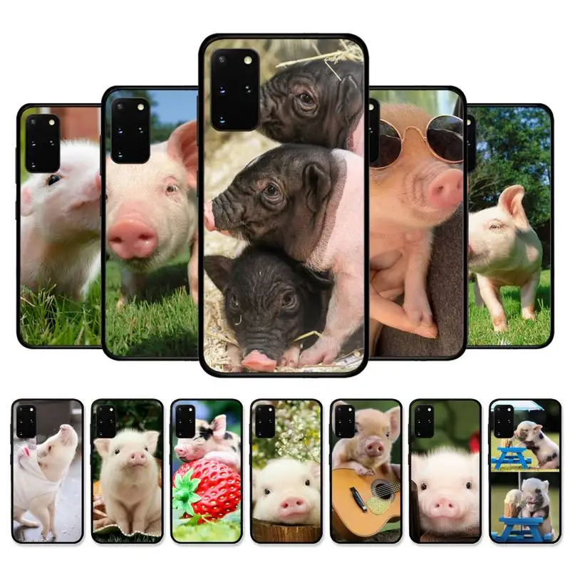 

Cute Little Pink Pet Pig Phone Case for Samsung S21 S10 Lite S20 Ultra S9 S8 Plus S7 S6 edge S5 cover