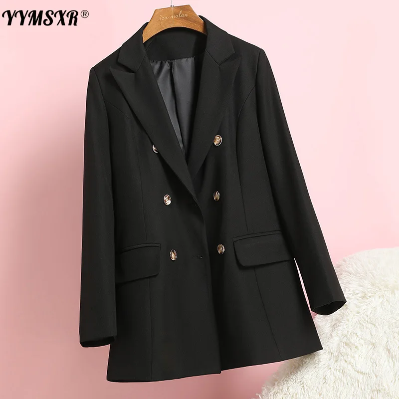 Blazer Women's Fashion High-quality Office Suit Women's Autumn New Style 2022 Casual Double-breasted Long-sleeved Ladies Jacket