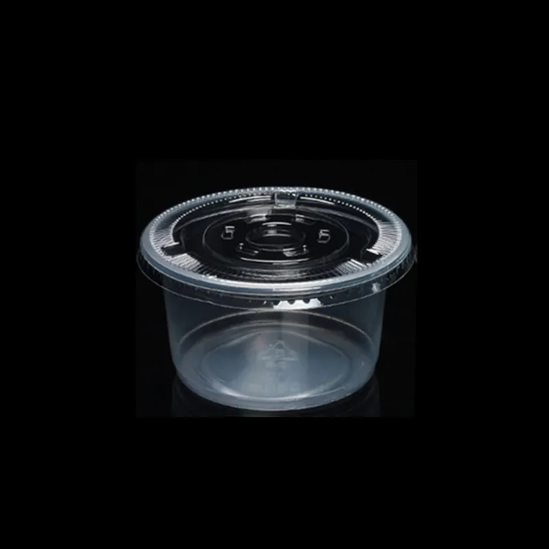 cup and lid 100 шт Высокое качество круглый одноразовый Пудинг Желе Йогурт для салата и мороженого чашка различная емкость прозрачные пластиковые стаканчики с крышками - Цвет: cup and lid