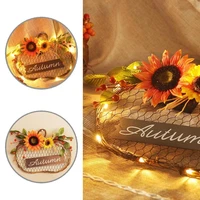 long lasting convenient natural feeling sunflower holiday wreath portable garland decor eye catching for party