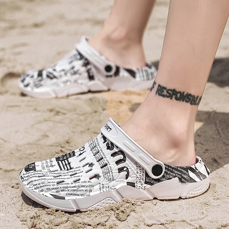 Upupper/летние мужские сандалии Уличная Нескользящая пляжная обувь для пар Дышащая