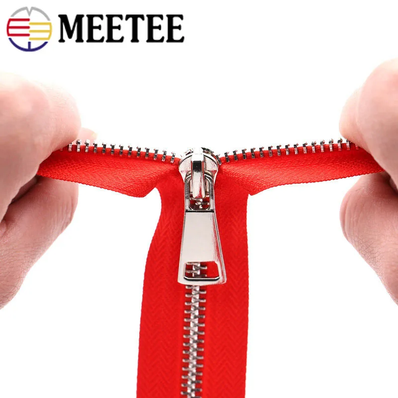 Женская металлическая молния двойные слайдеры самоблокирующаяся длинная сделай