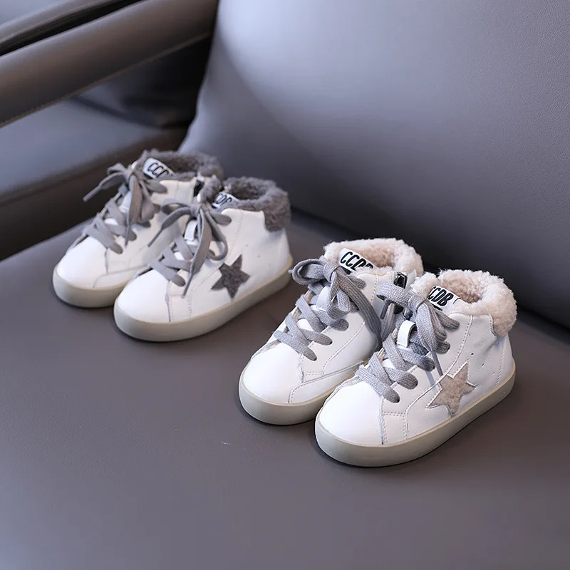 

Кроссовки Chidlren модные кроссовки со звездами с бархатной теплой хлопковой обувью зимняя повседневная обувь из натуральной кожи для мальчик...