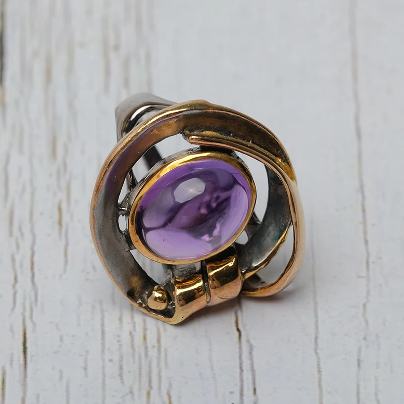

Amorita boutique Vintage knot design inlaid semi-precious stone Rings
