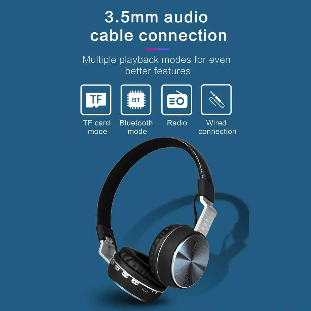 

Foldable Bluetooth 5.0 Wireless Heavy Bass Stereo Sport Headphone for Phone/PC