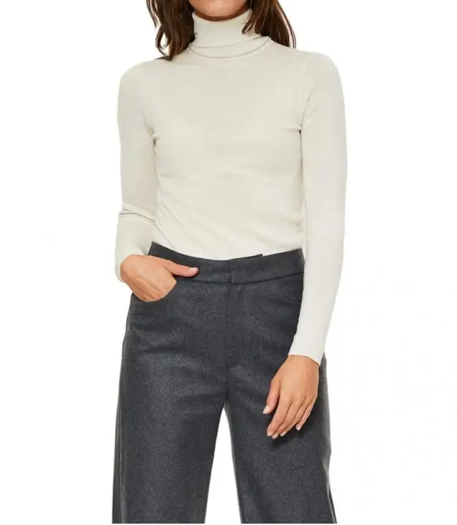 Wool Navais top Sweater Turtleneck Big Stretch Jumper Jersey Fashion Woman Black Beige Sold Color Knitwear 2022 | Женская одежда
