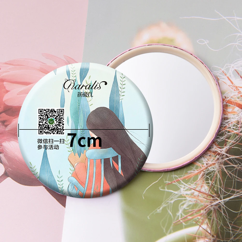 Daralis 1 шт. 70 мм модные портативные женские из нержавеющей стали милые зеркальные